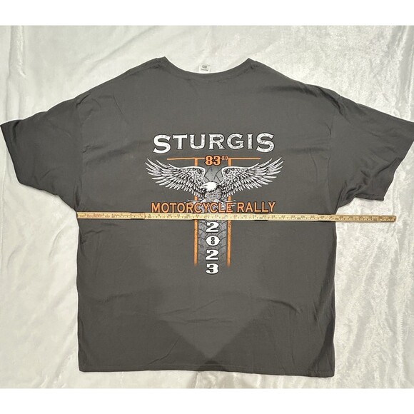 Sturgis 2023 Motorcycle Rally T-Shirt Men’s 3XL Gray 83rd Annual South Dakota - Picture 5 of 5